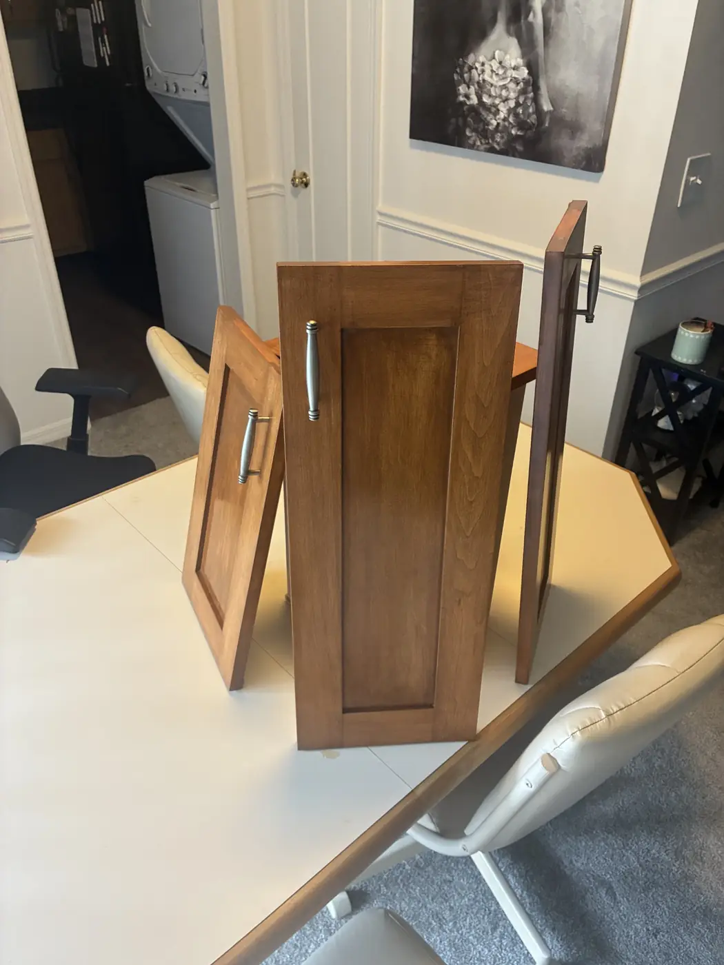 Cabinet stripping and restaining