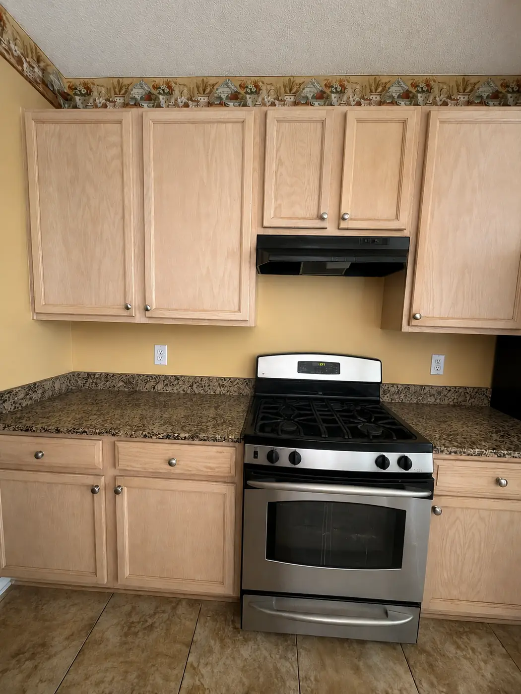 Cabinets, herringbone & more — before